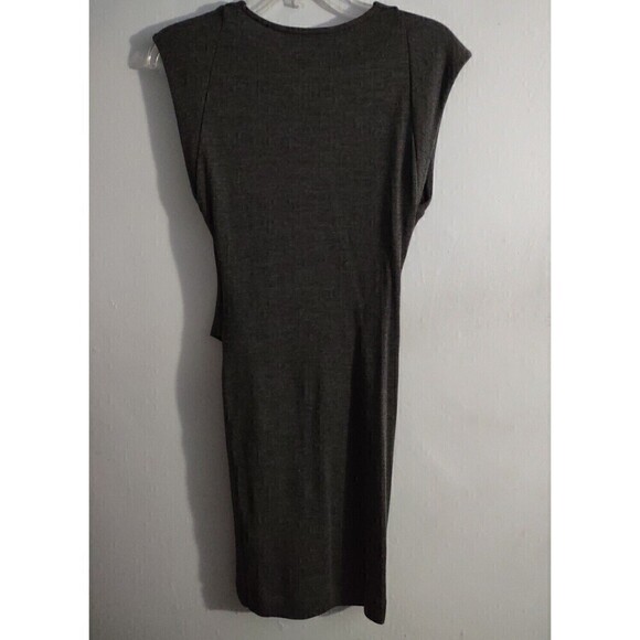 IRO Women's Sz Medium Gray Chandra Wool V-Neck Mini Dress Bodycon - Picture 4 of 6